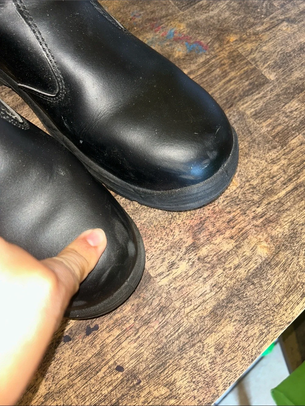 Men's Black Chukka Work Boots with Pull Tab
